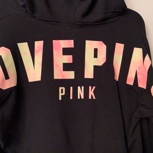 Fits like S or M! PINK cross front hoodie